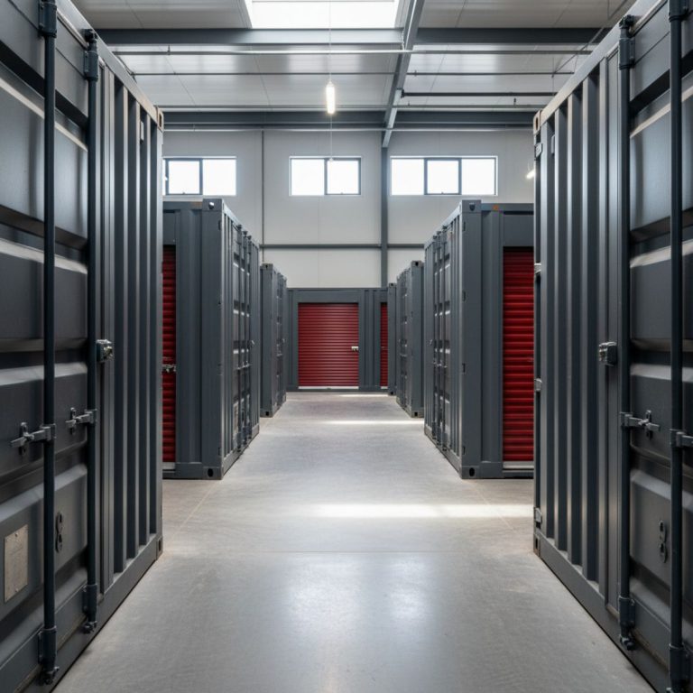Secure business commercial self-storage units at IDEAL Containers in Athi River, Kenya, showing easy access for inventory and