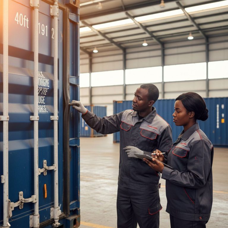 A well-maintained shipping container with rust prevention, showing importance of container maintenance tips.