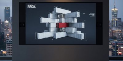 Blueprint design overlaying a custom container solution by IDEAL Containers in Kenya